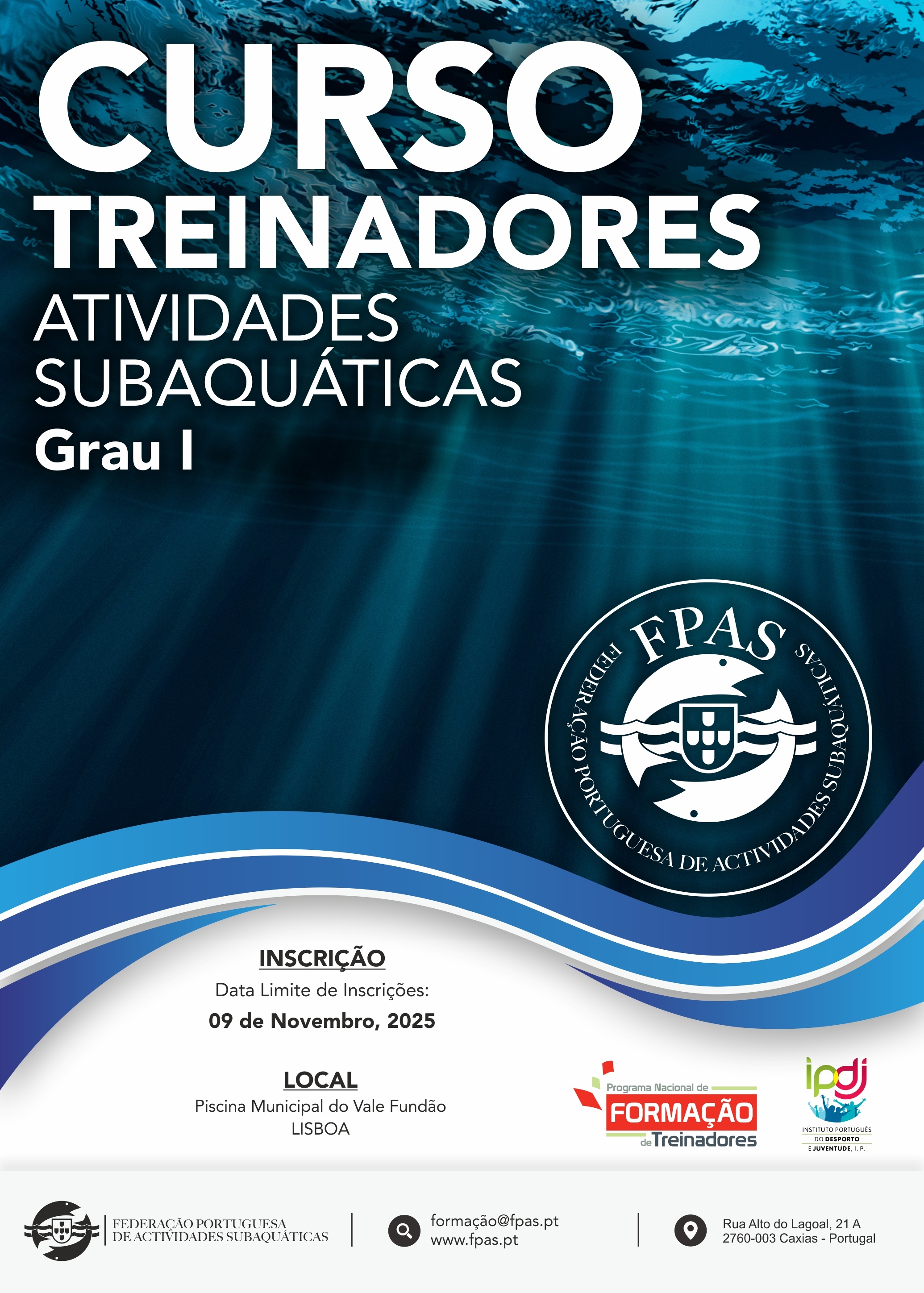 Curso de Treinadores - Grau I - Atividades Subaquáticas - 2025